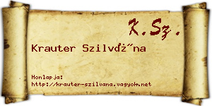 Krauter Szilvána névjegykártya